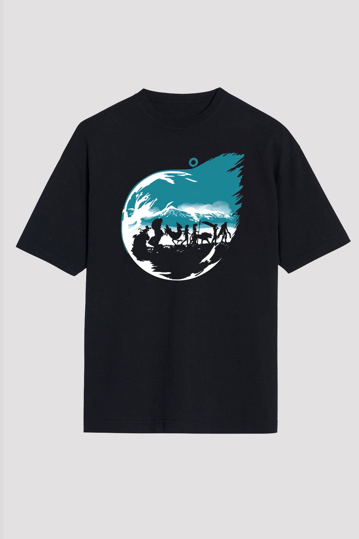 Final Fantasy Siyah Unisex Oversize Tişört T-Shirt