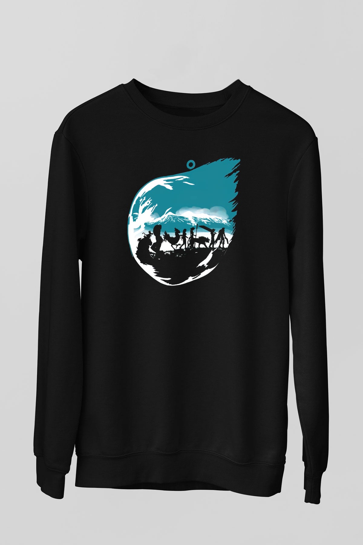 Final Fantasy Siyah Unisex Sweatshirt