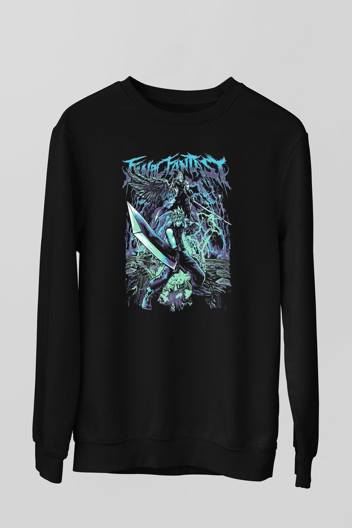 Final Fantasy Siyah Unisex Sweatshirt