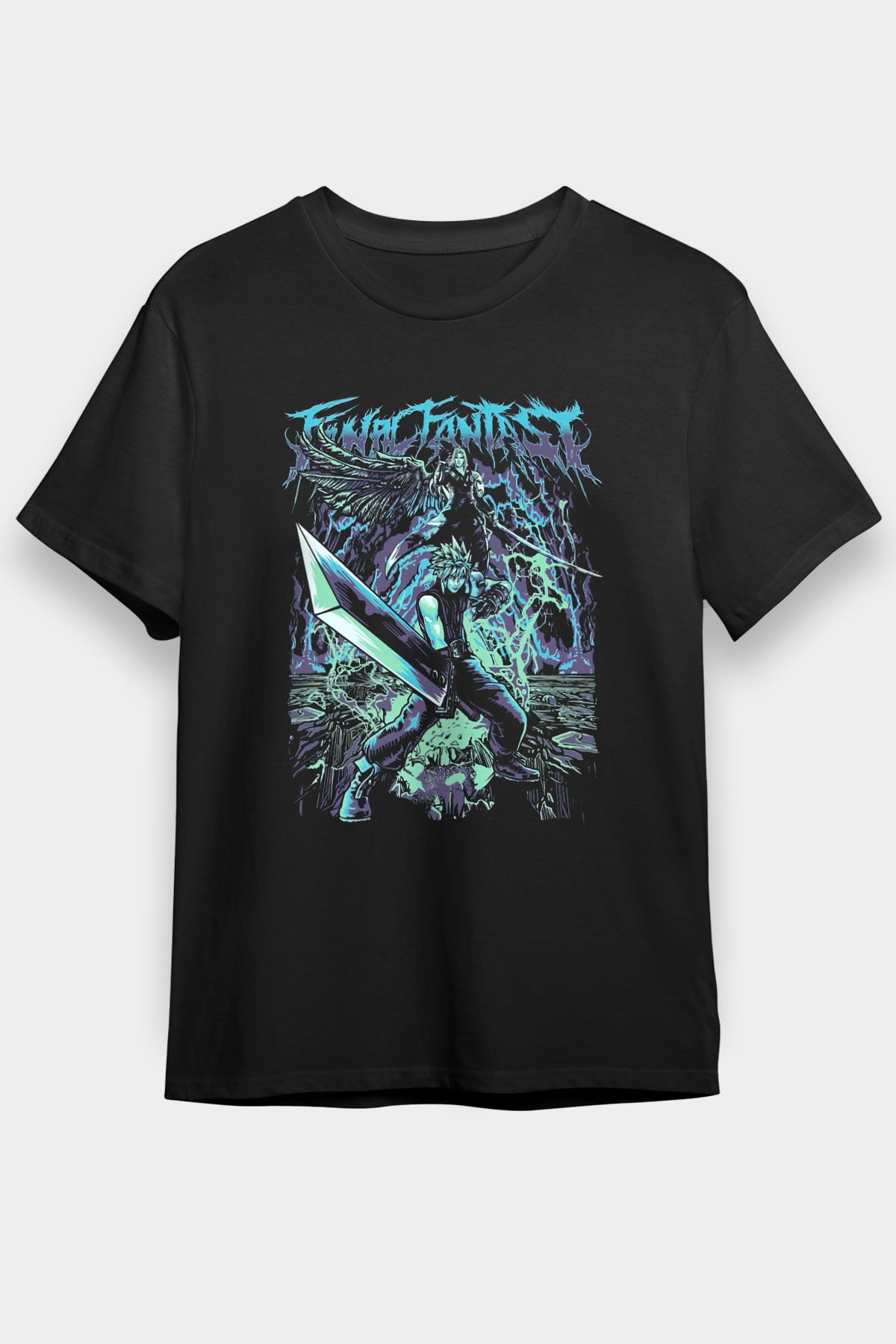 Final Fantasy Siyah Unisex Tişört T-Shirt