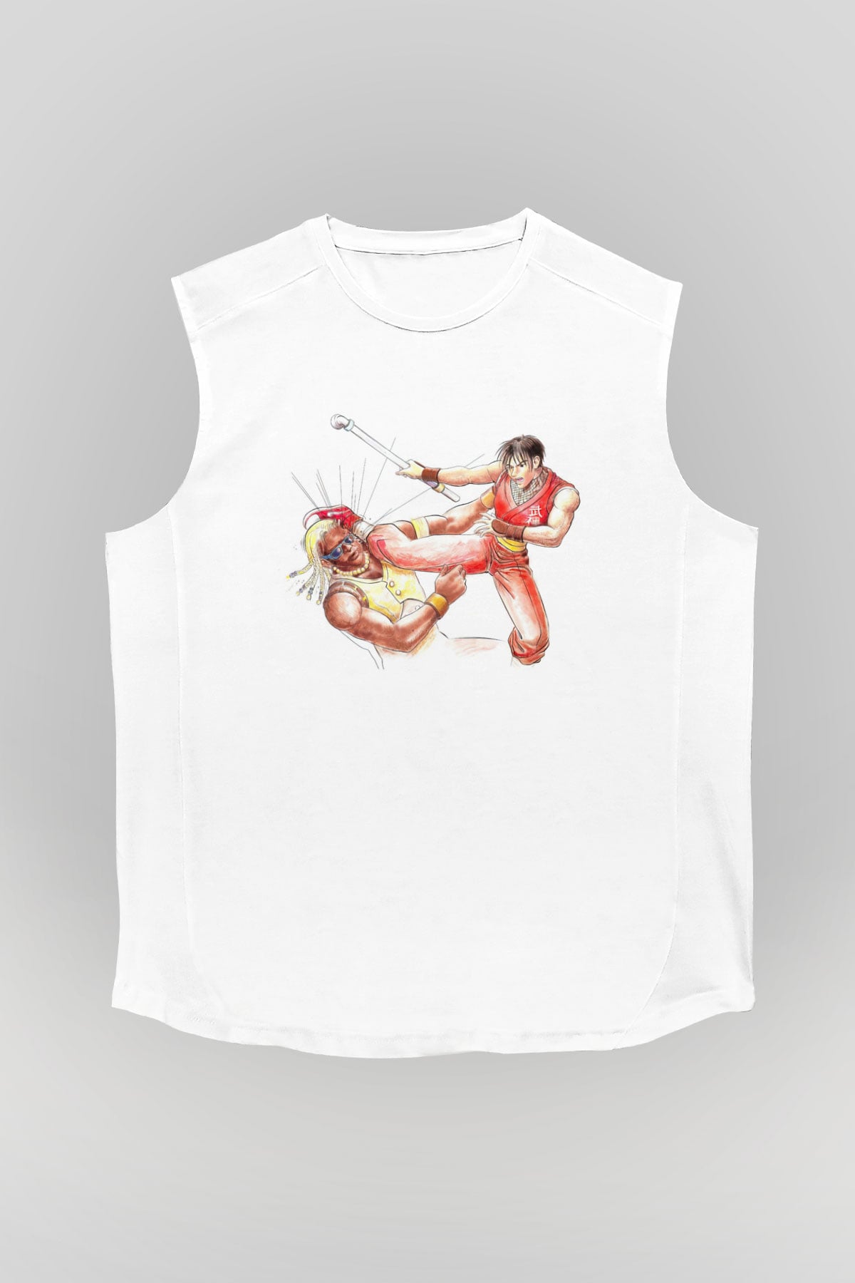 Final Fight Beyaz Unisex Kolsuz Tişört
