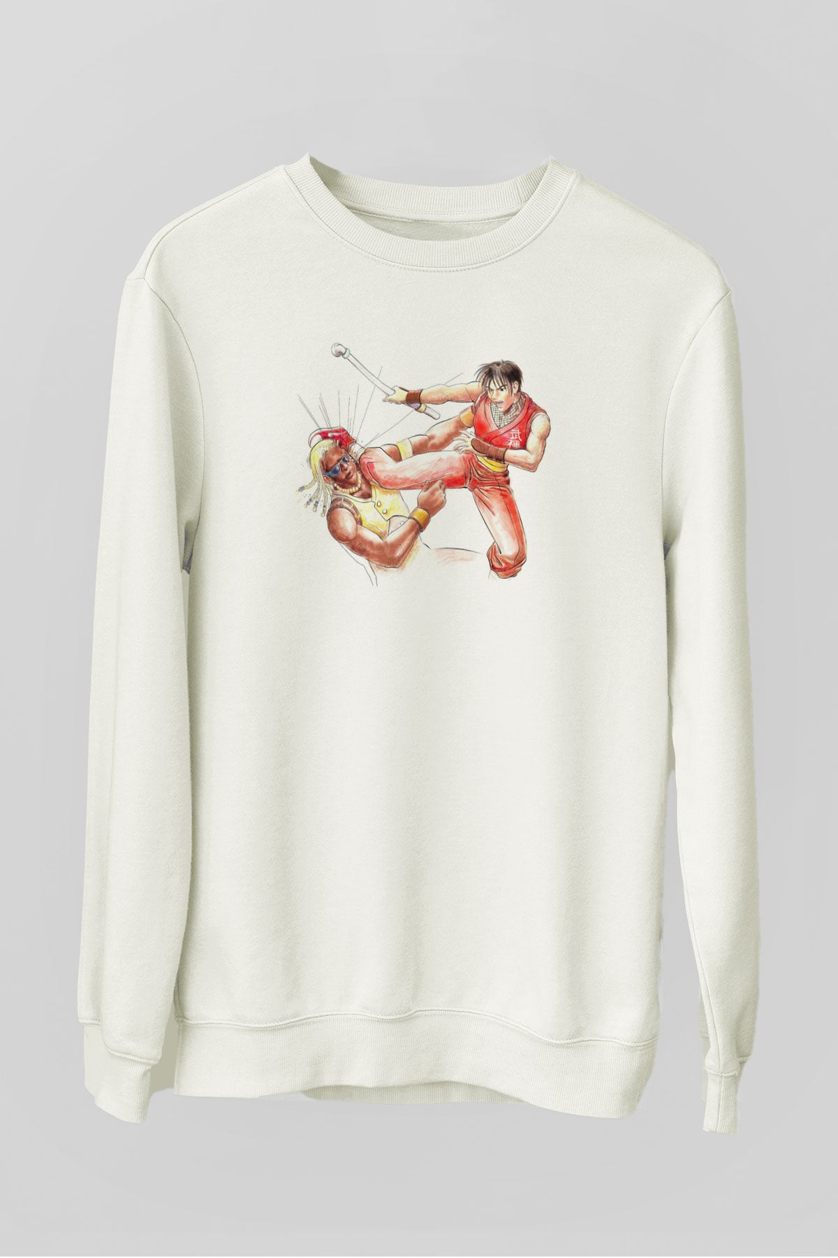 Final Fight Beyaz Unisex Sweatshirt