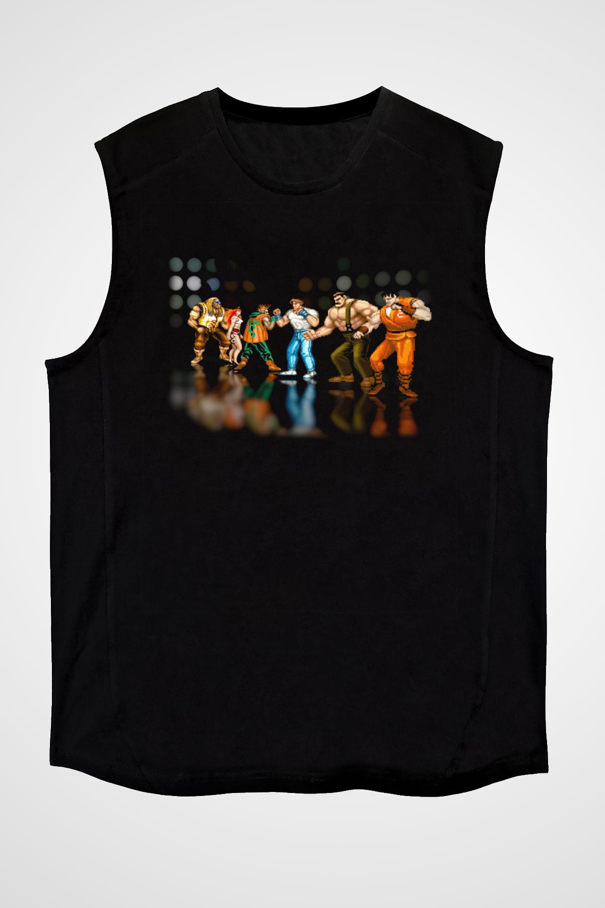 Final Fight Siyah Unisex Kolsuz Tişört
