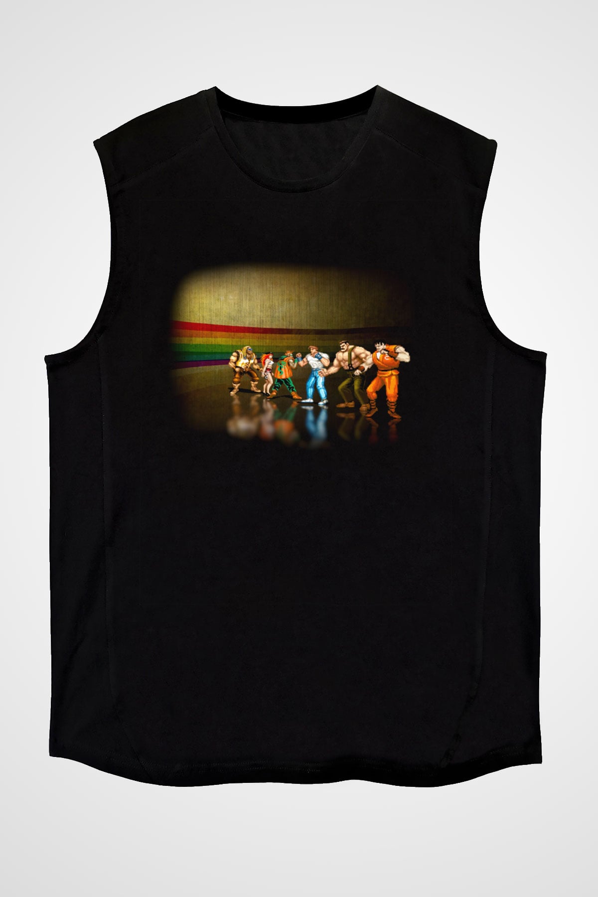 Final Fight Siyah Unisex Kolsuz Tişört