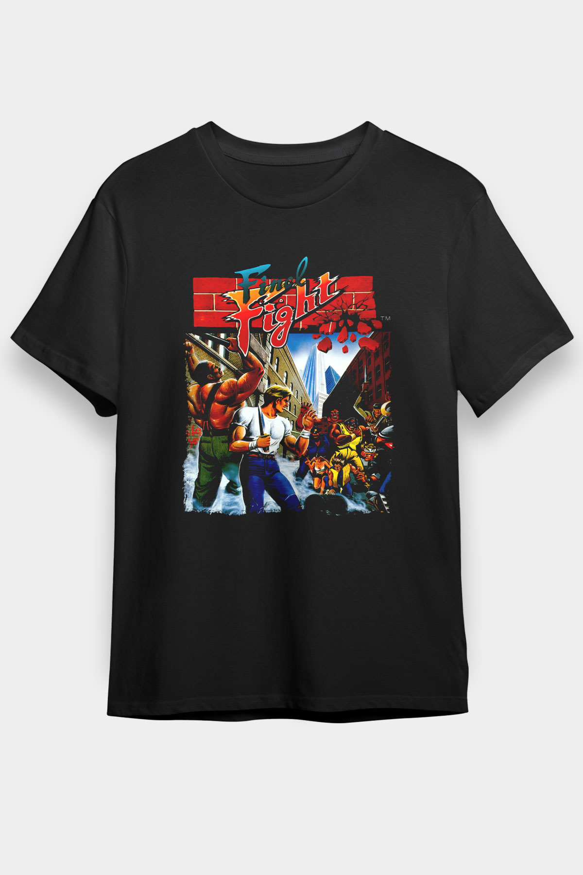 Final Fight Siyah Unisex Tişört
