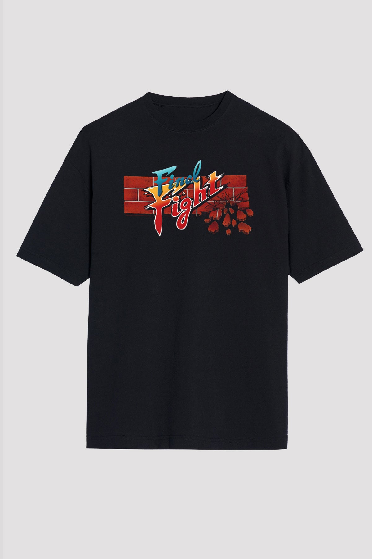 Final Fight Siyah Unisex Tişört T-Shirt