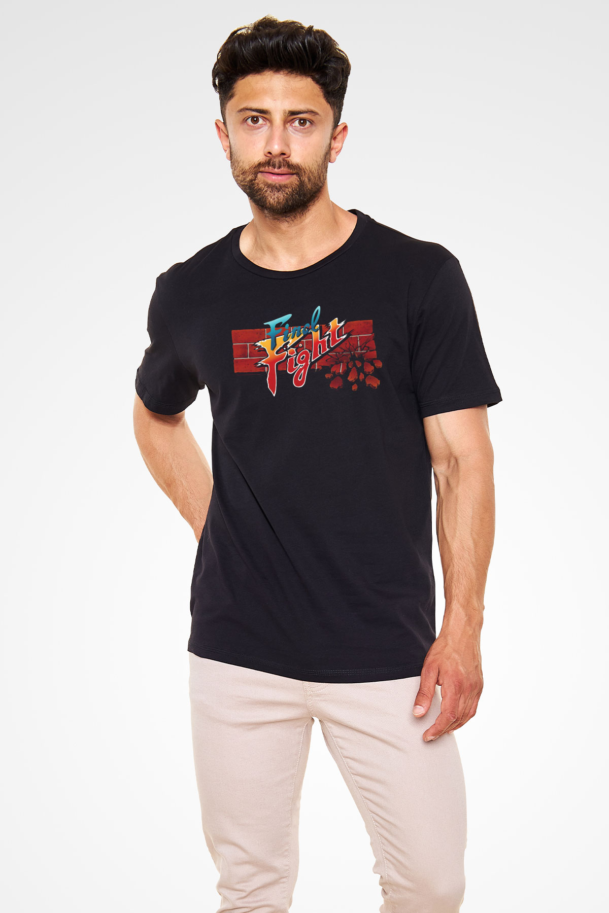 Final Fight Siyah Unisex Tişört T-Shirt