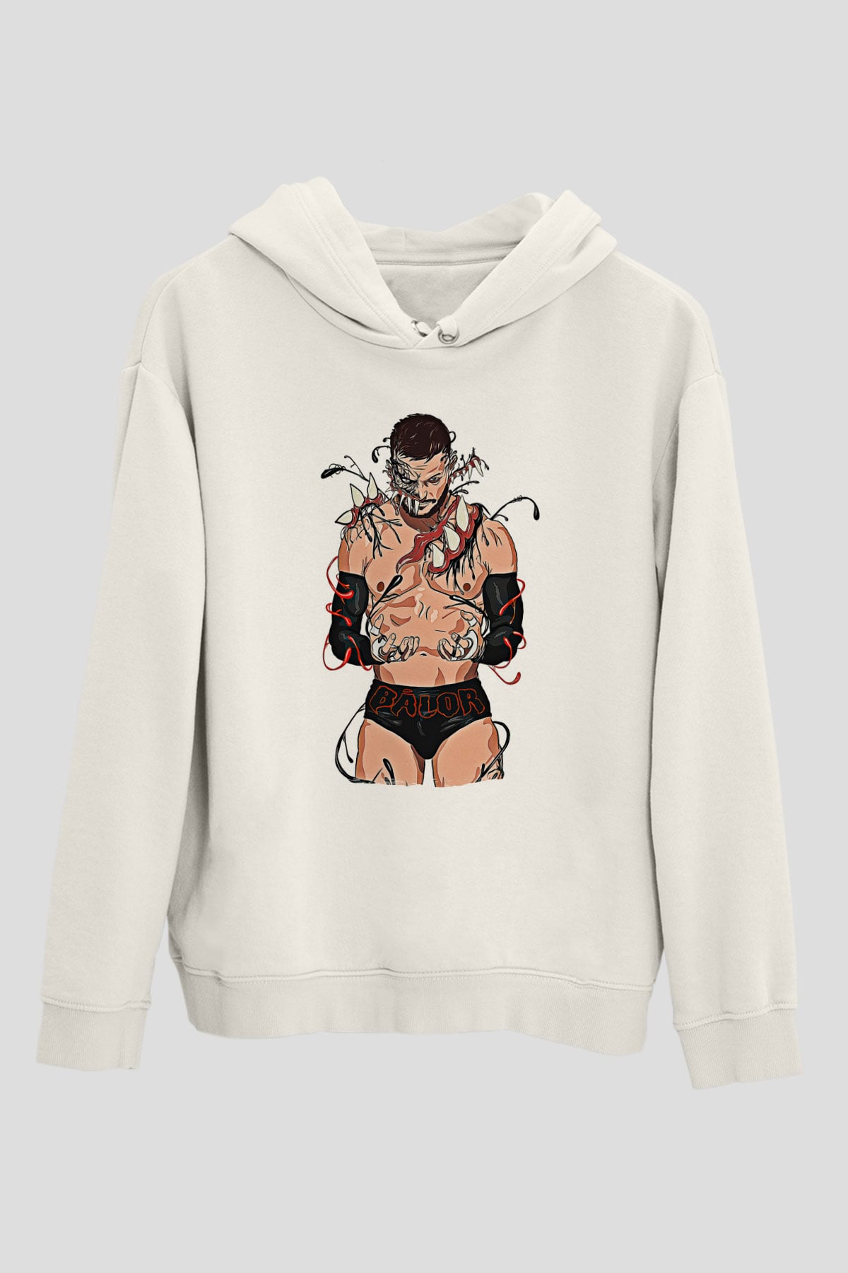 Finn Balor Baskılı Beyaz Unisex Hoodie