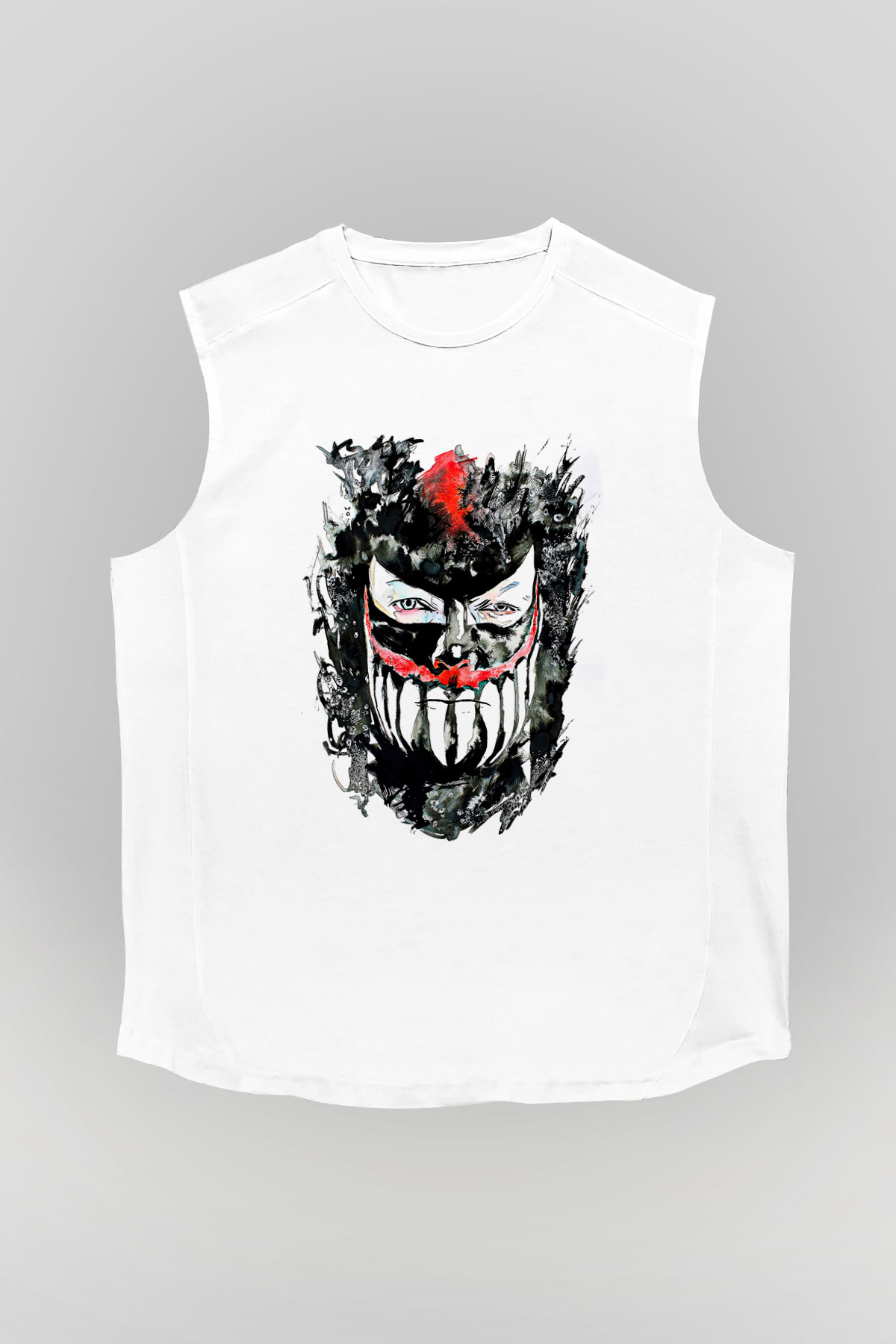 Finn Balor Baskılı Beyaz Unisex Kolsuz Tişört - Tshirt