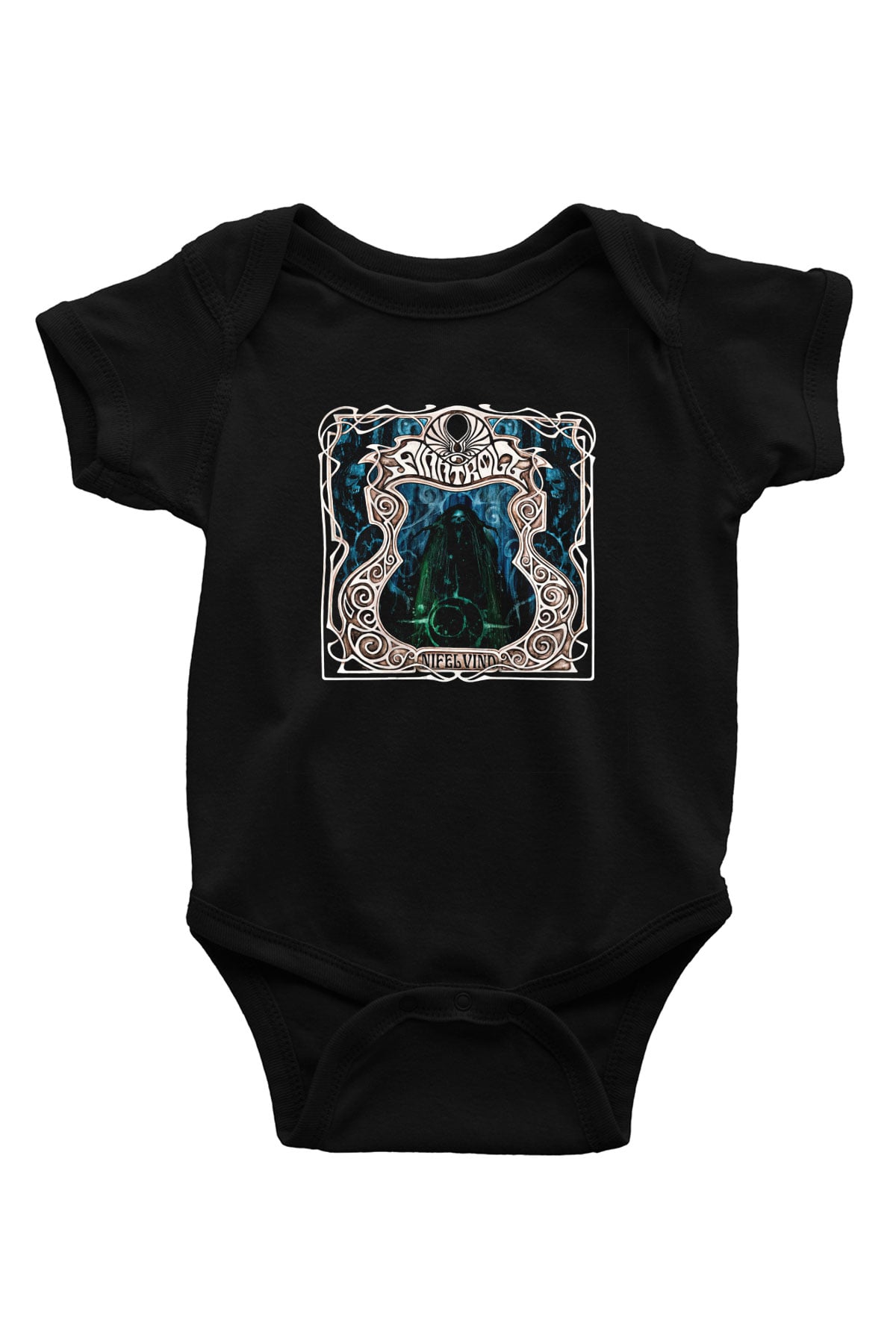 Finntroll Baskılı Unisex Siyah Bebek Body - Zıbın