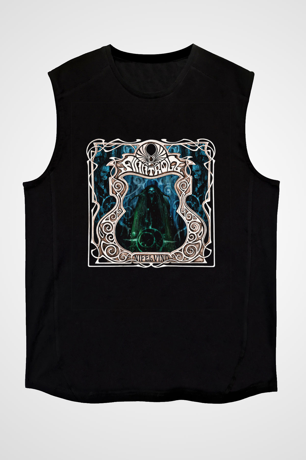 Finntroll Baskılı Unisex Siyah Kolsuz Tişört