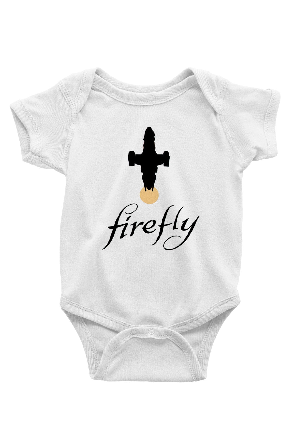 Firefly Baskılı Beyaz Unisex Bebek Body - Zıbın