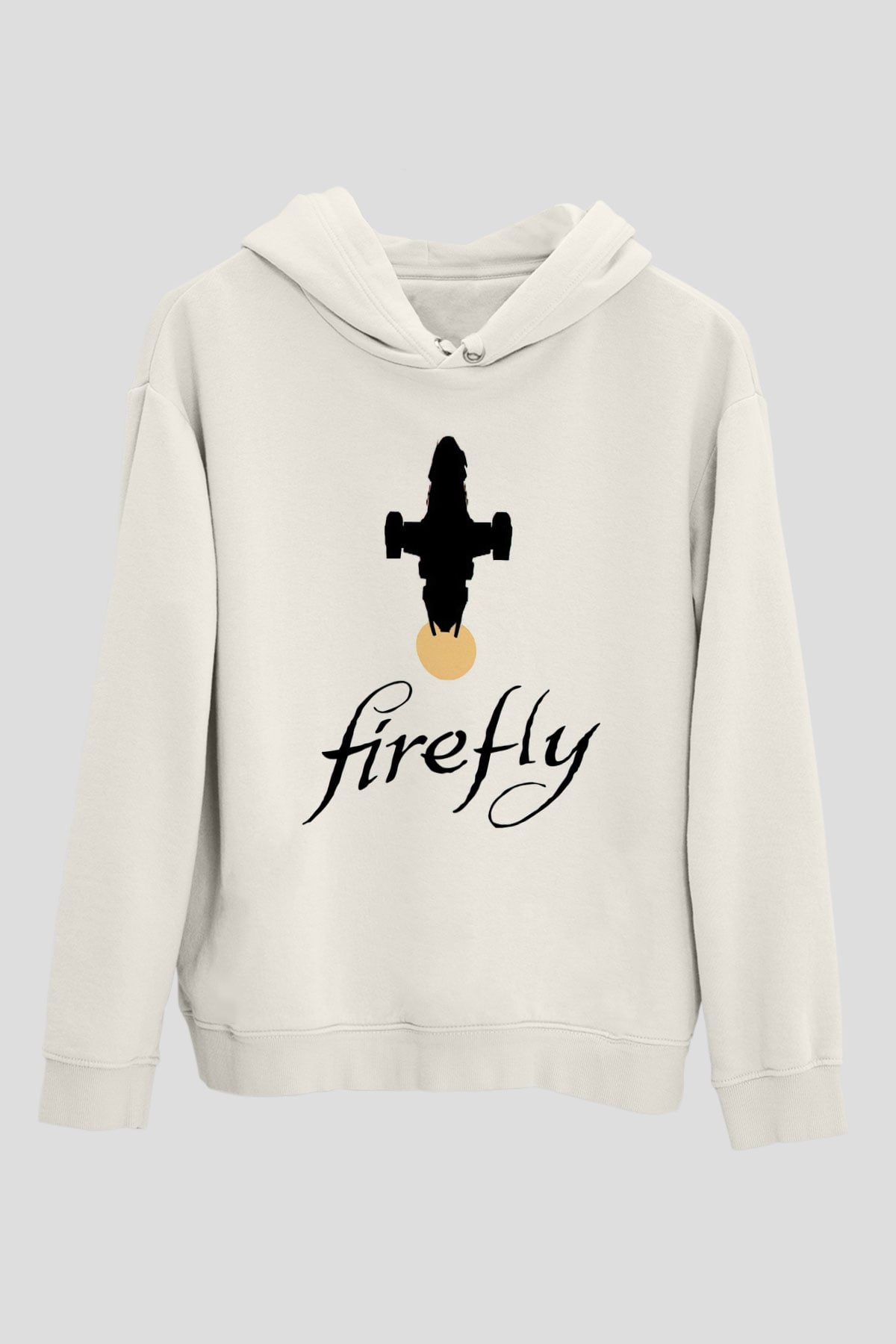 Firefly Beyaz Unisex Kapşonlu Sweatshirt