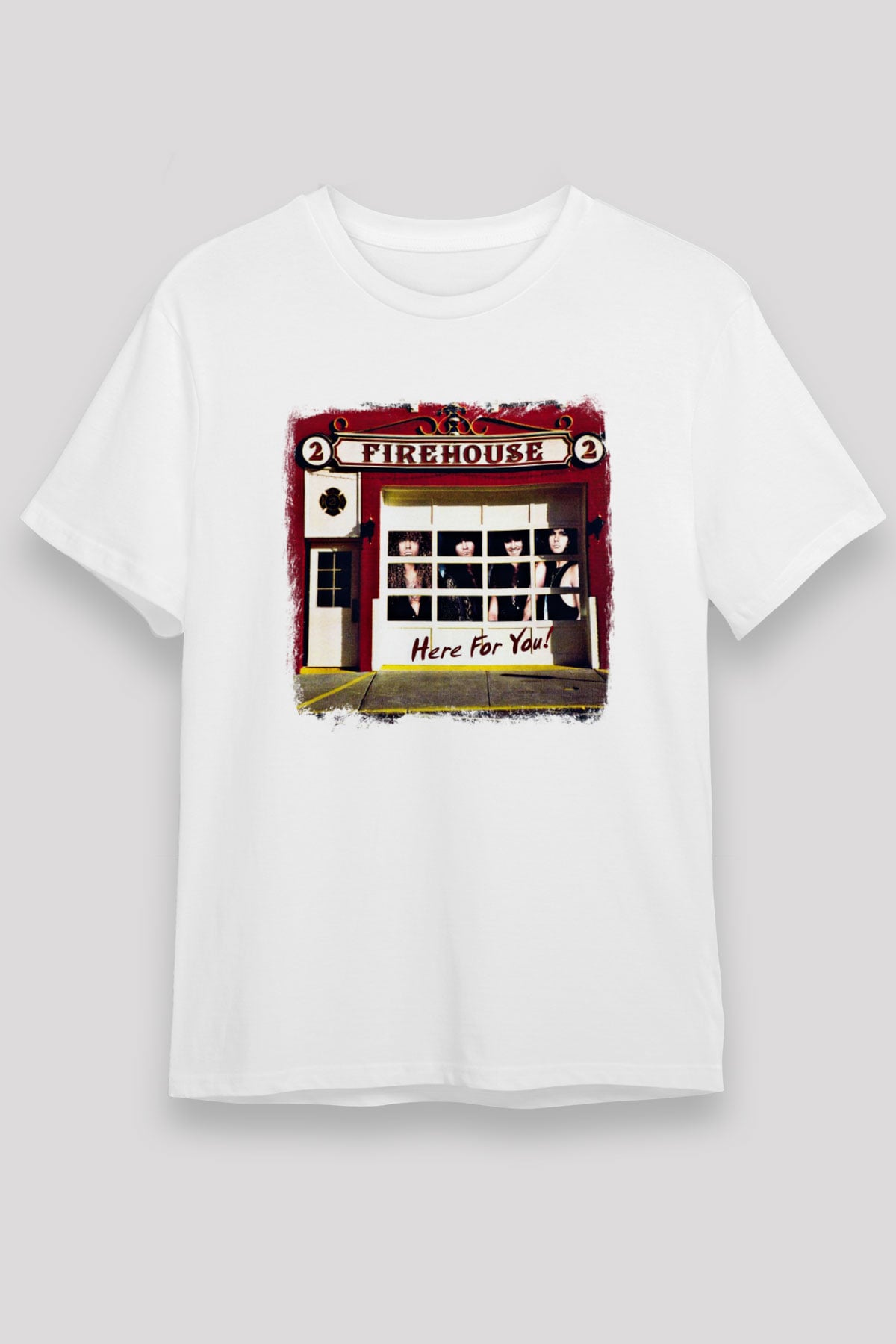 FireHouse Baskılı Unisex Beyaz Tişört