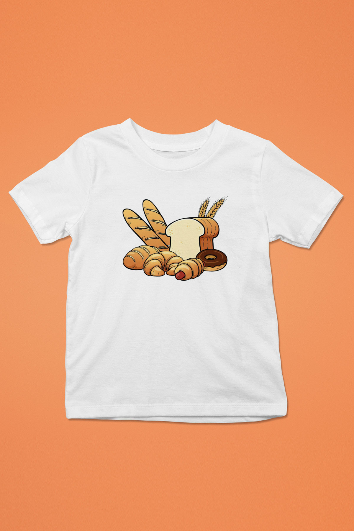 Fırıncı Baskılı Beyaz Unisex Çocuk Tişört