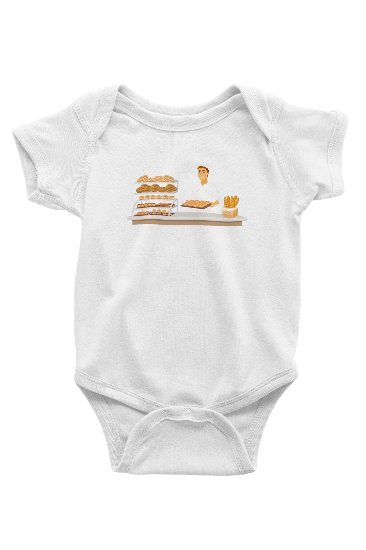 Fırıncı Beyaz Bebek Body - Zıbın