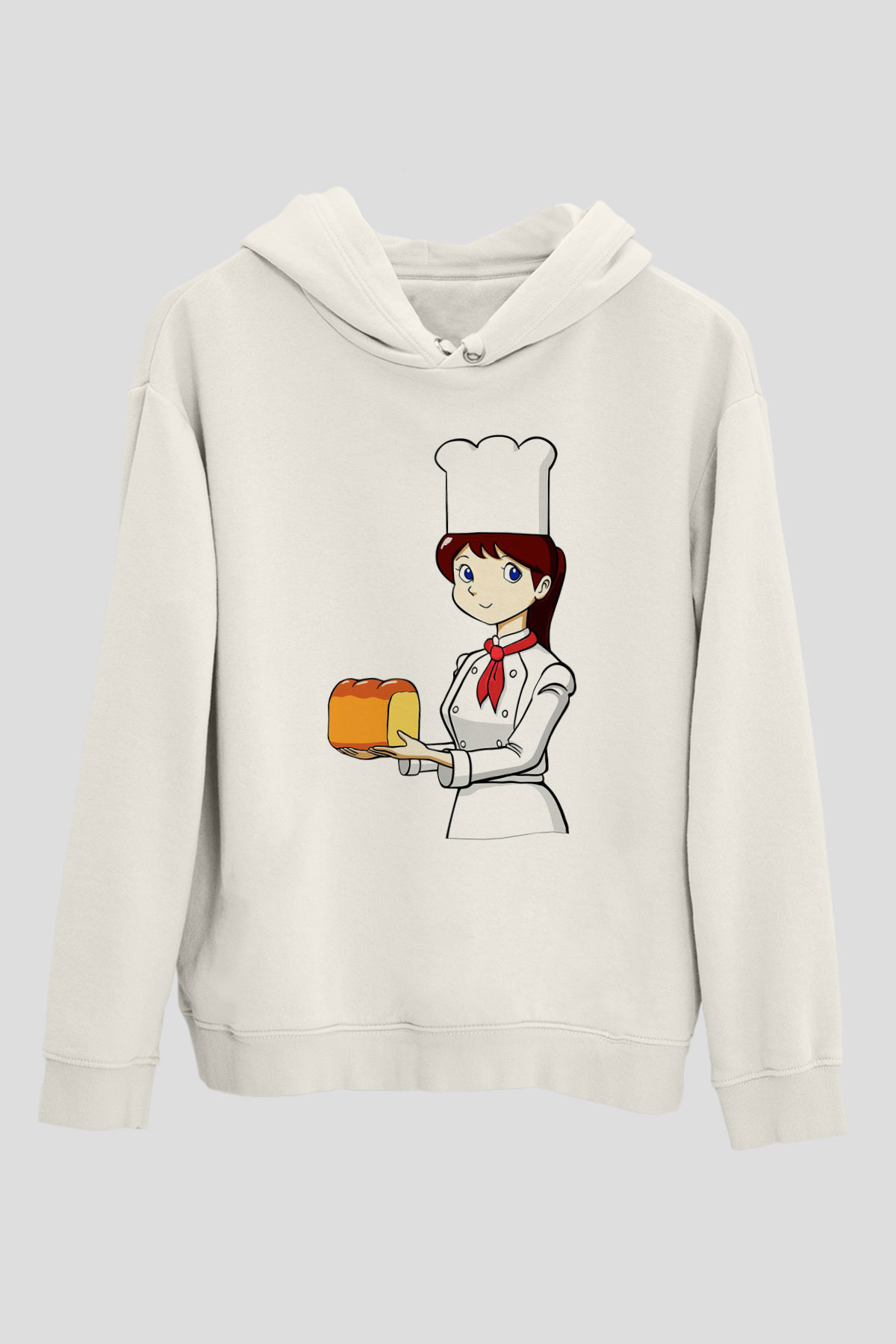 Fırıncı Beyaz Unisex Hoodie