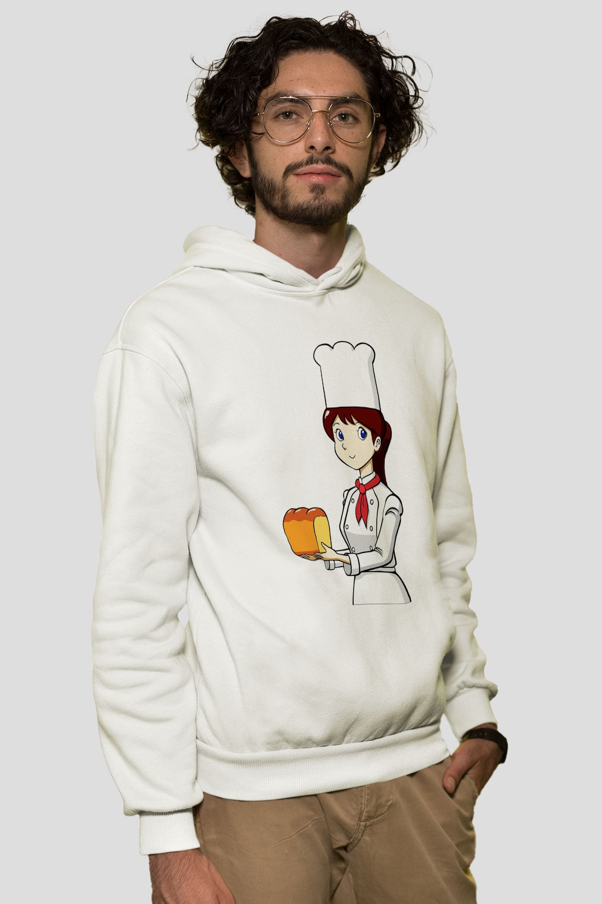 Fırıncı Beyaz Unisex Hoodie