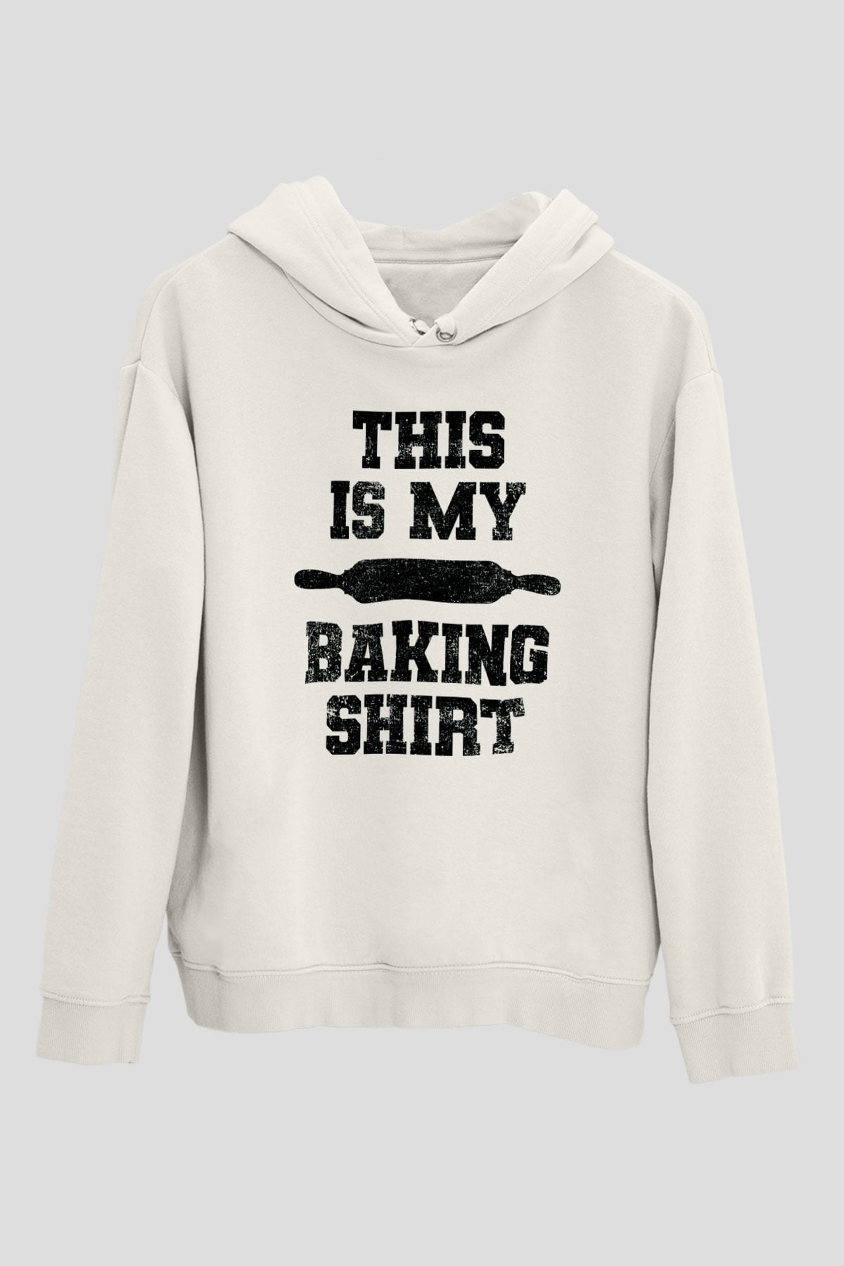 Fırıncı Beyaz Unisex Kapüşonlu Sweatshirt