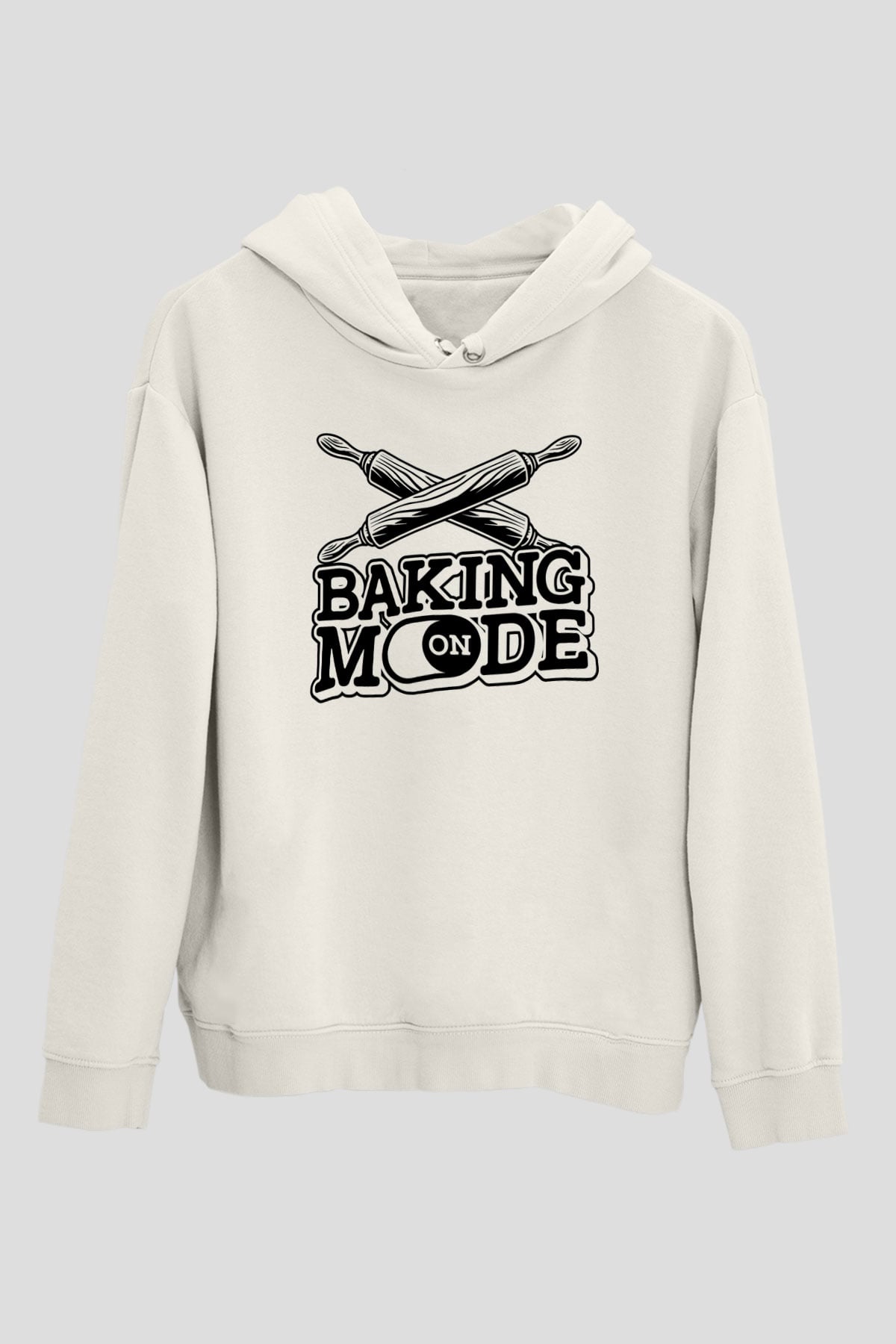 Fırıncı Beyaz Unisex Kapüşonlu Sweatshirt