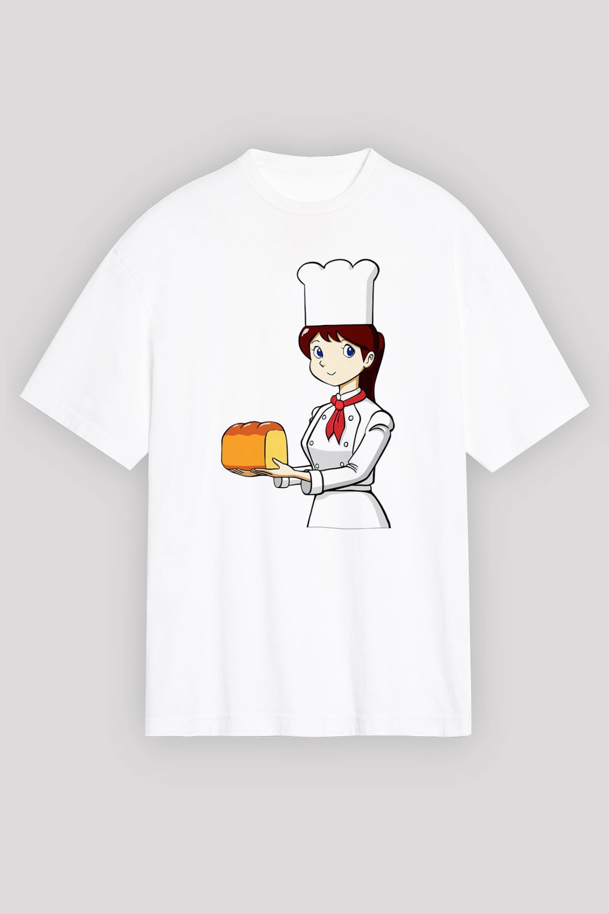 Fırıncı Beyaz Unisex Oversize Tişört T-Shirt