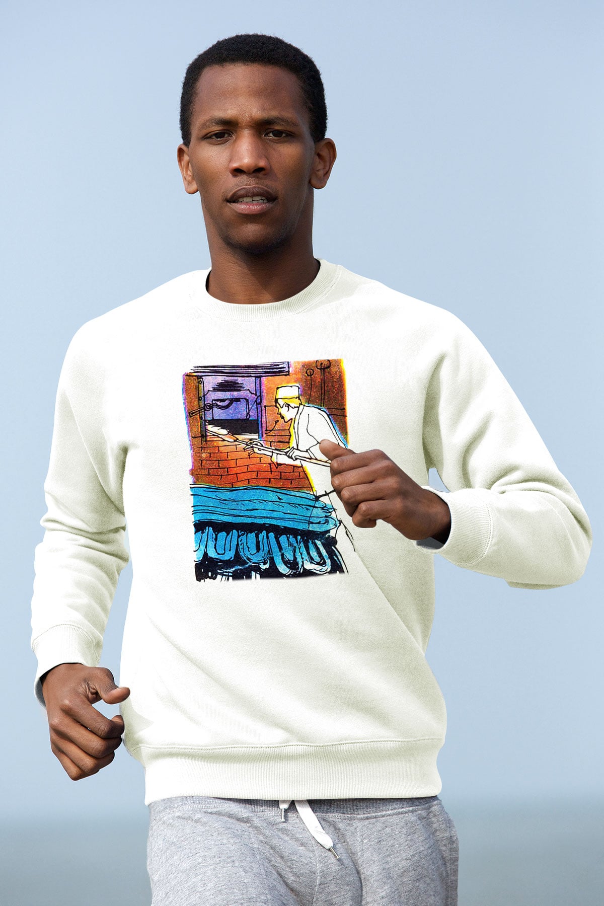 Fırıncı Beyaz Unisex Sweatshirt