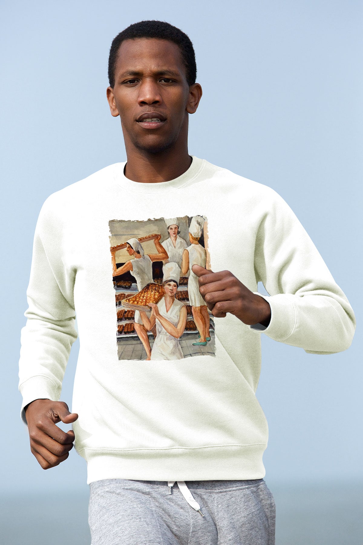 Fırıncı Beyaz Unisex Sweatshirt