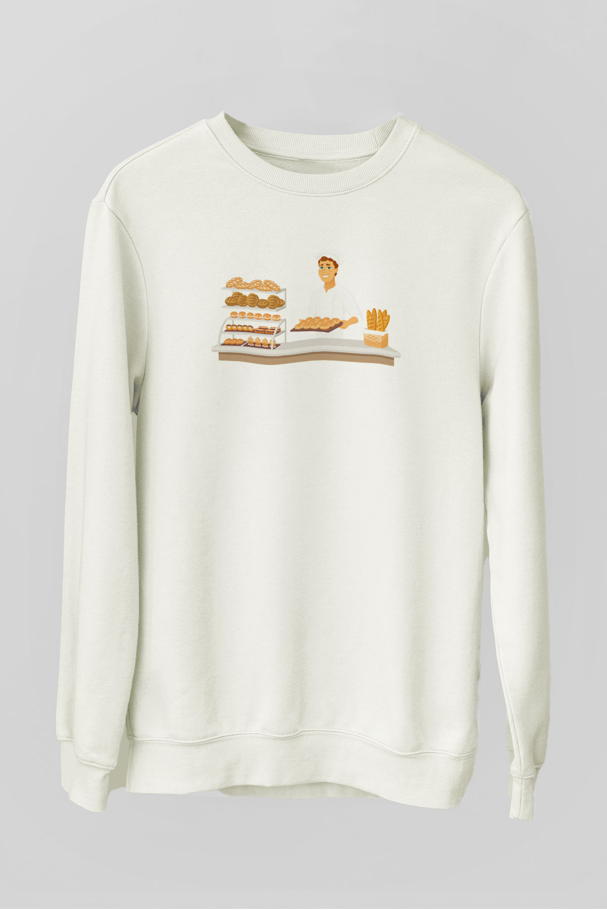 Fırıncı Beyaz Unisex Sweatshirt