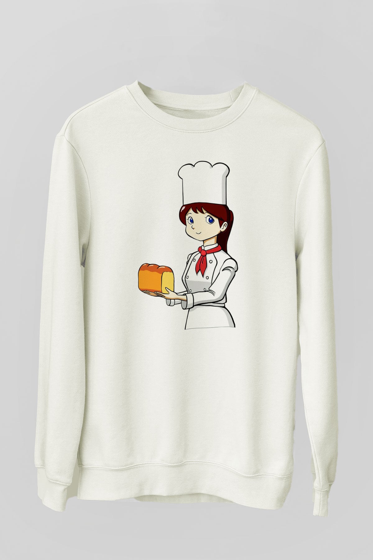Fırıncı Beyaz Unisex Sweatshirt