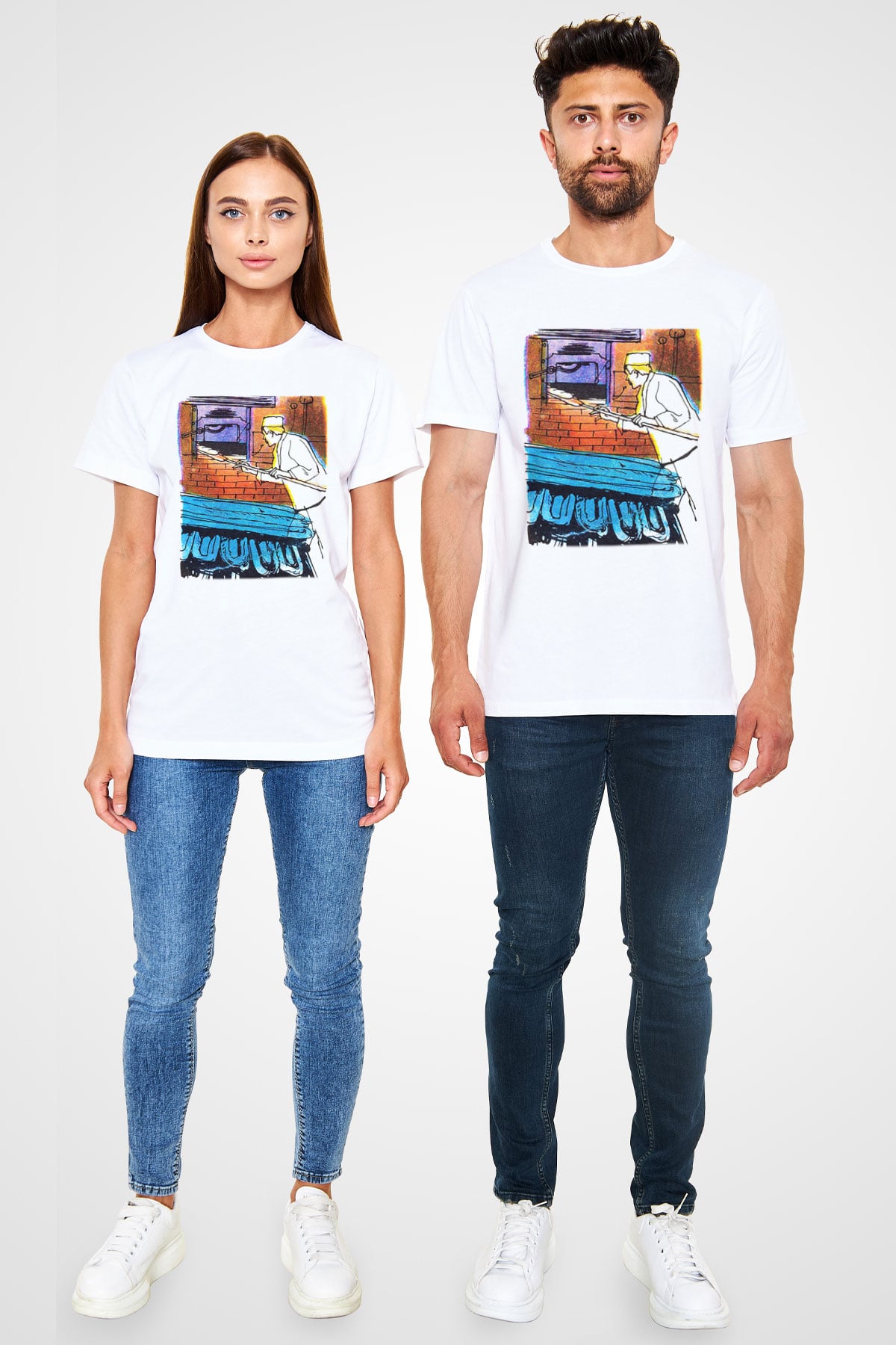 Fırıncı Beyaz Unisex Tişört T-Shirt - TişörtFabrikası
