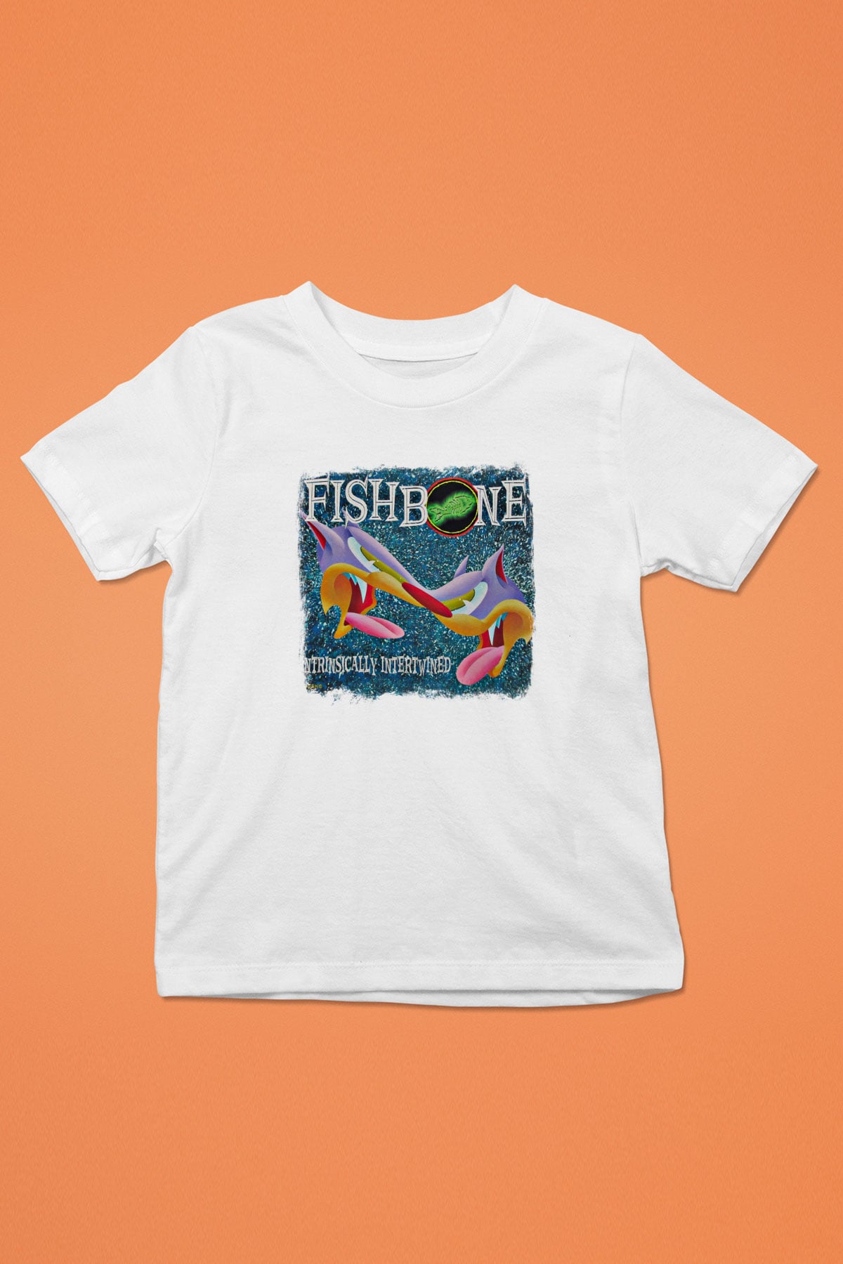 Fishbone Baskılı Unisex Beyaz Çocuk Tişört