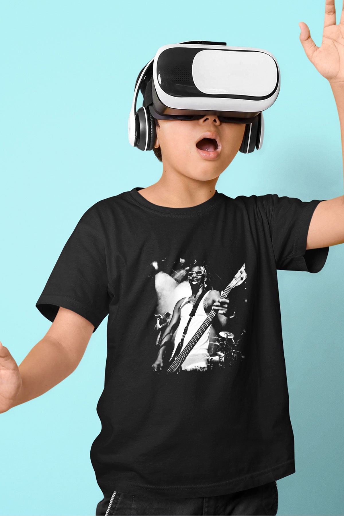 Fishbone Baskılı Unisex Siyah Çocuk Tişört