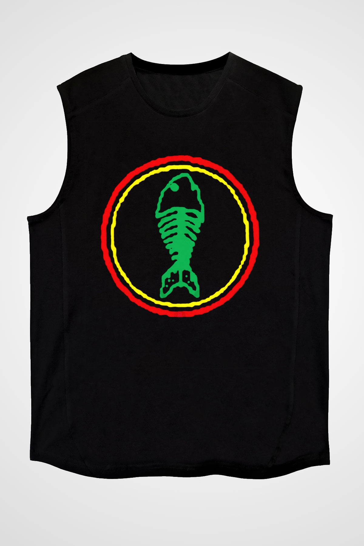 Fishbone Siyah Unisex Kolsuz Tişört