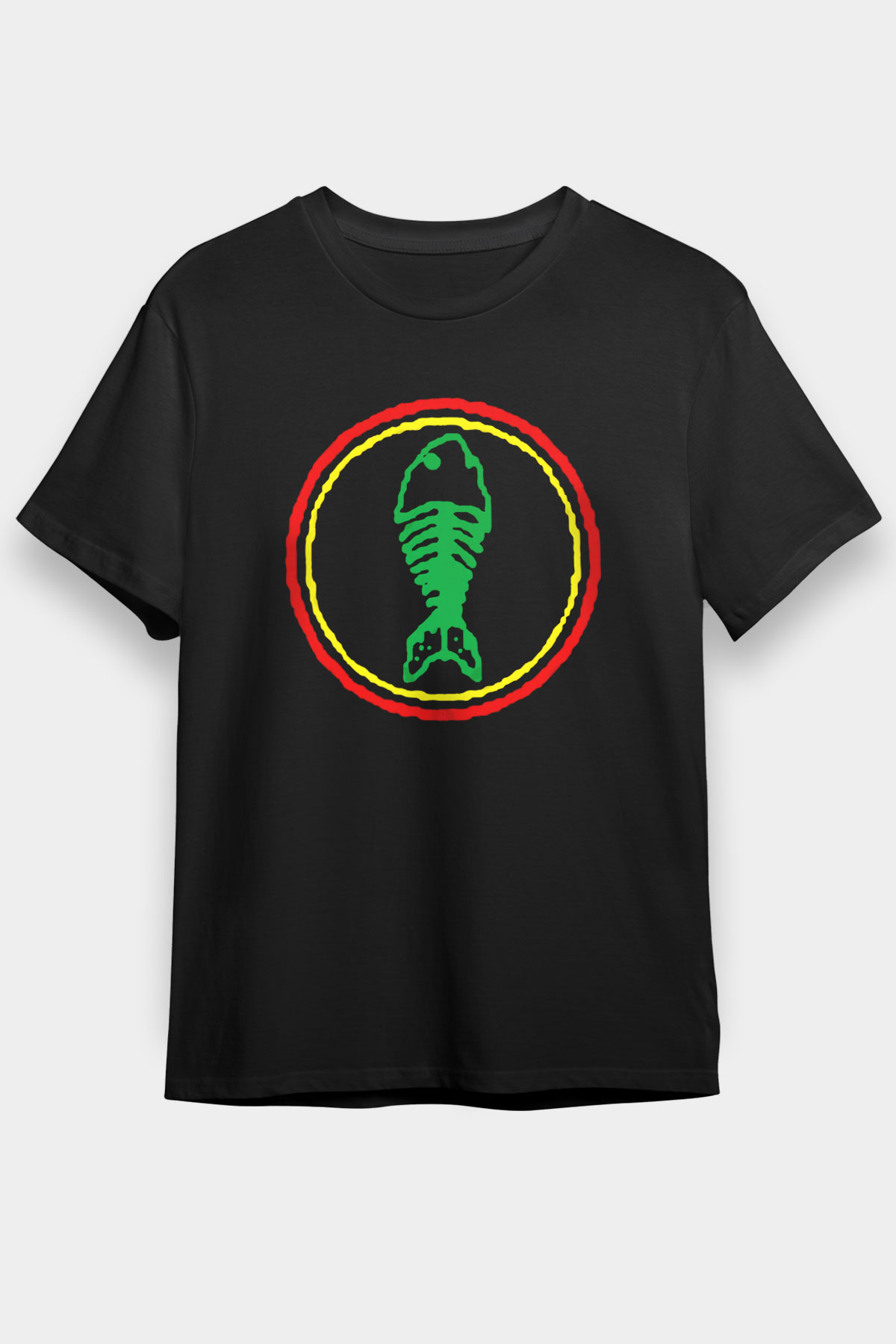 Fishbone Siyah Unisex Tişört T-Shirt - TişörtFabrikası
