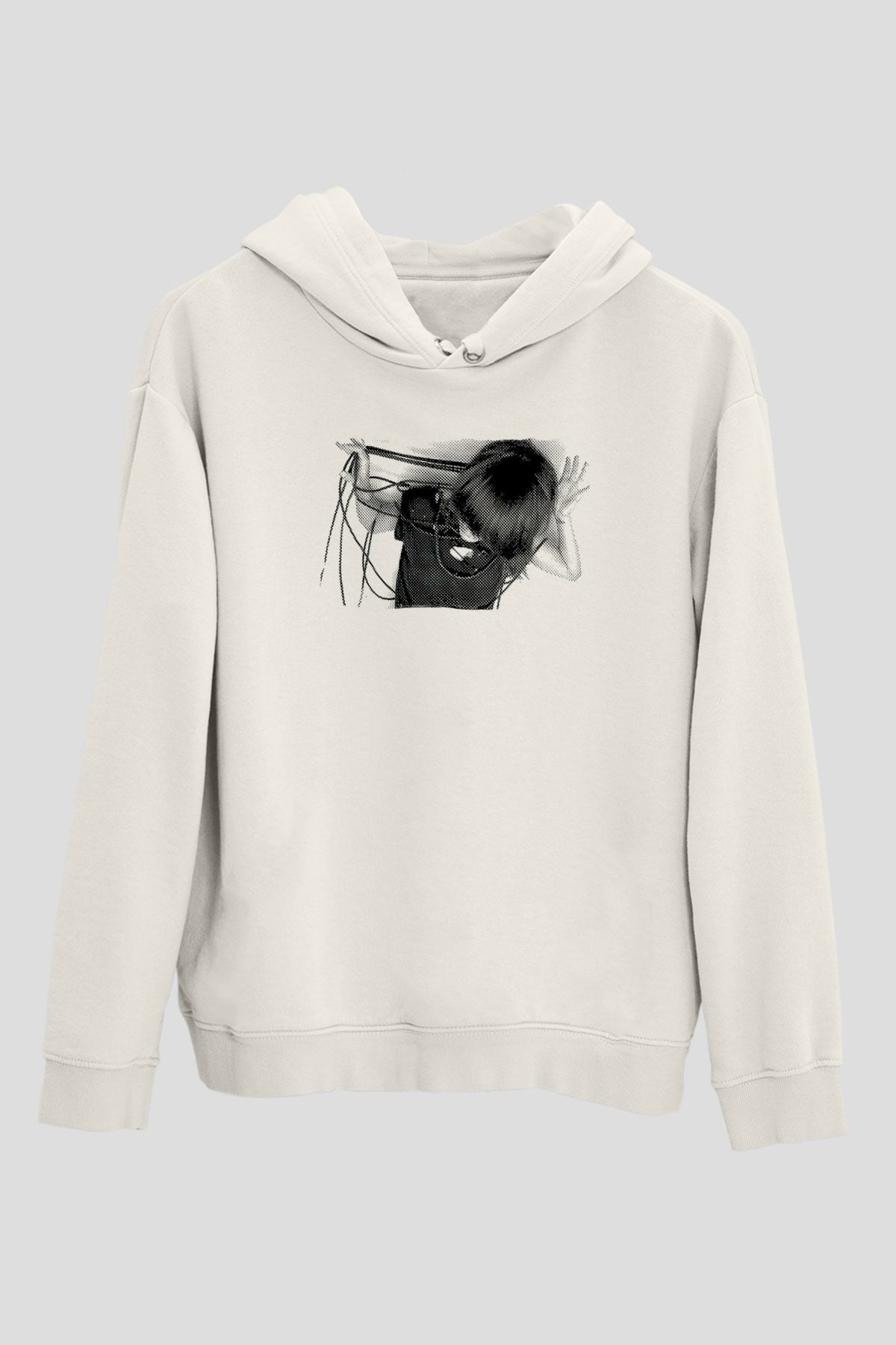 Fit For Rivals Baskılı Beyaz Unisex Kapüşonlu Sweatshirt