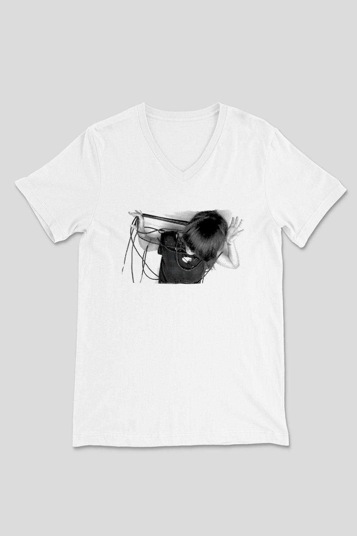 Fit For Rivals Baskılı Beyaz Unisex V Yaka Tişört - Tshirt
