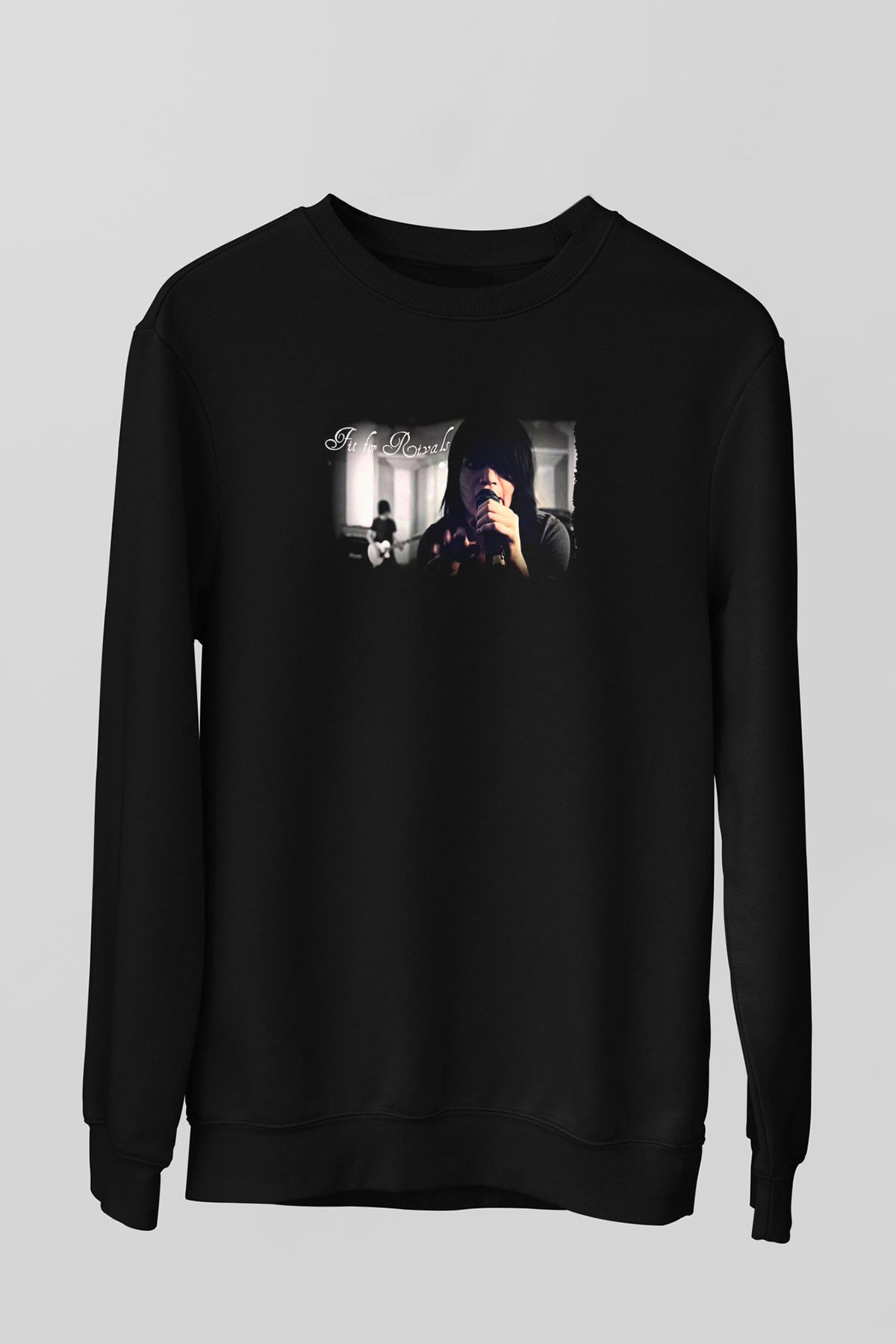 Fit For Rivals Baskılı Unisex Siyah Sweatshirt