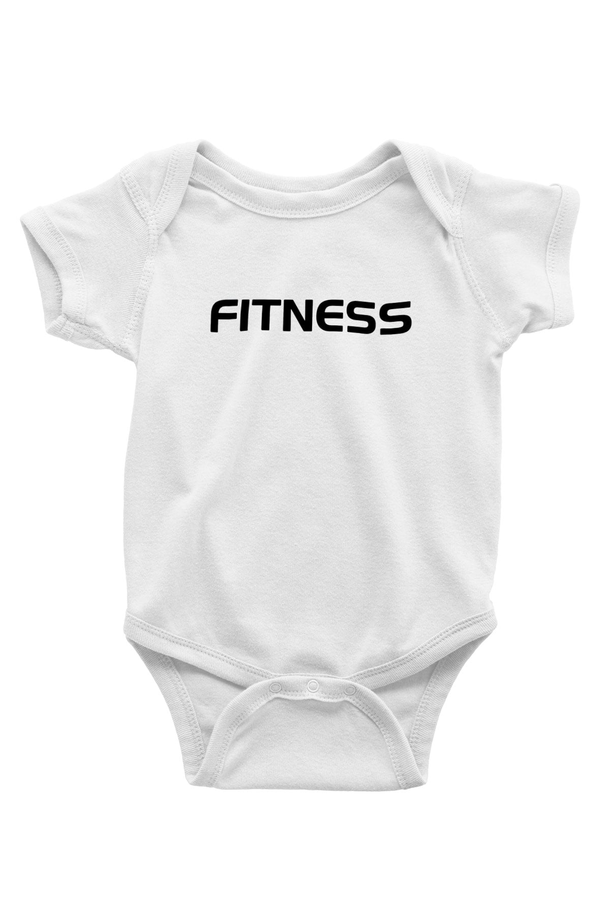 Fitness Baskılı Beyaz Unisex Bebek Body - Zıbın