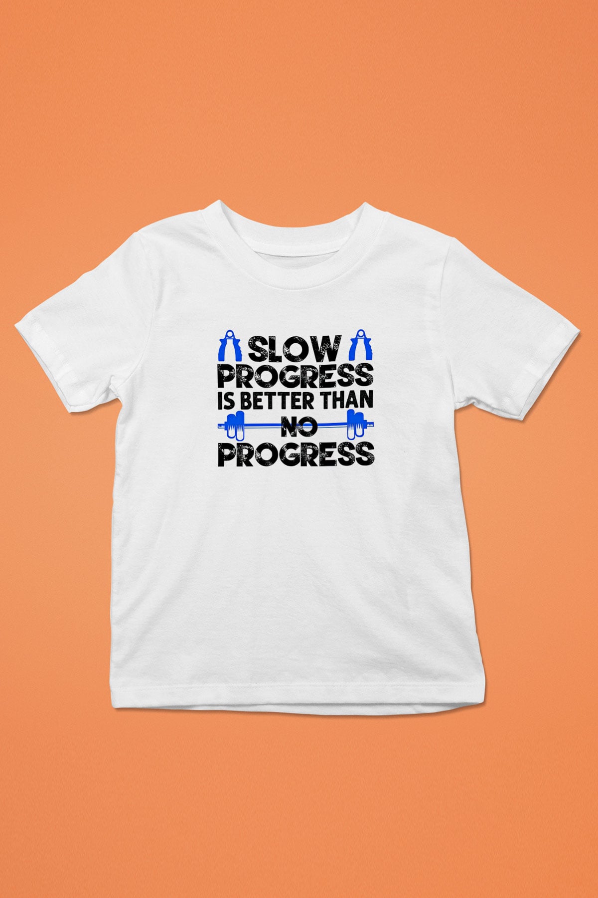 Fitness Baskılı Unisex Beyaz Çocuk Tişört - Tshirt