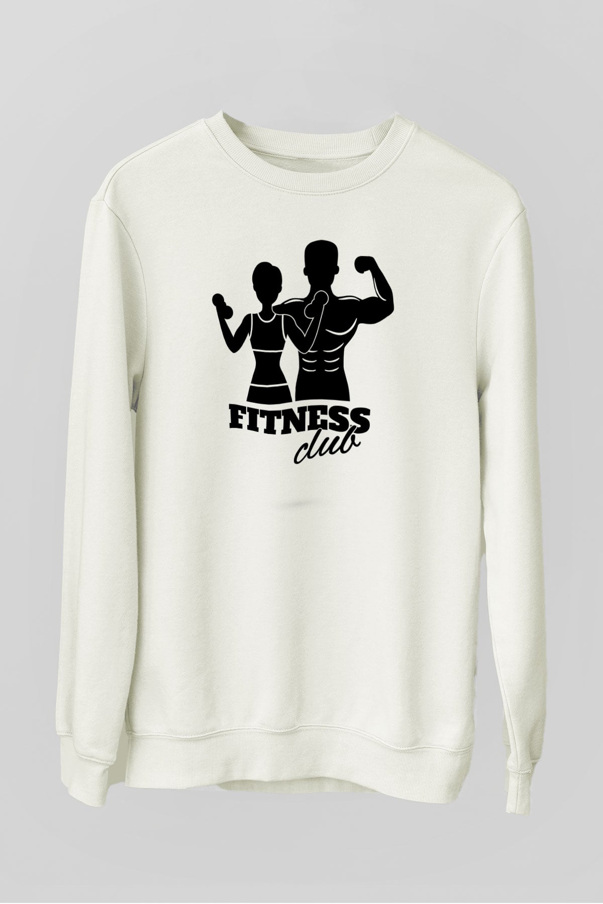 Fitness Beyaz Unisex Sweatshirt
