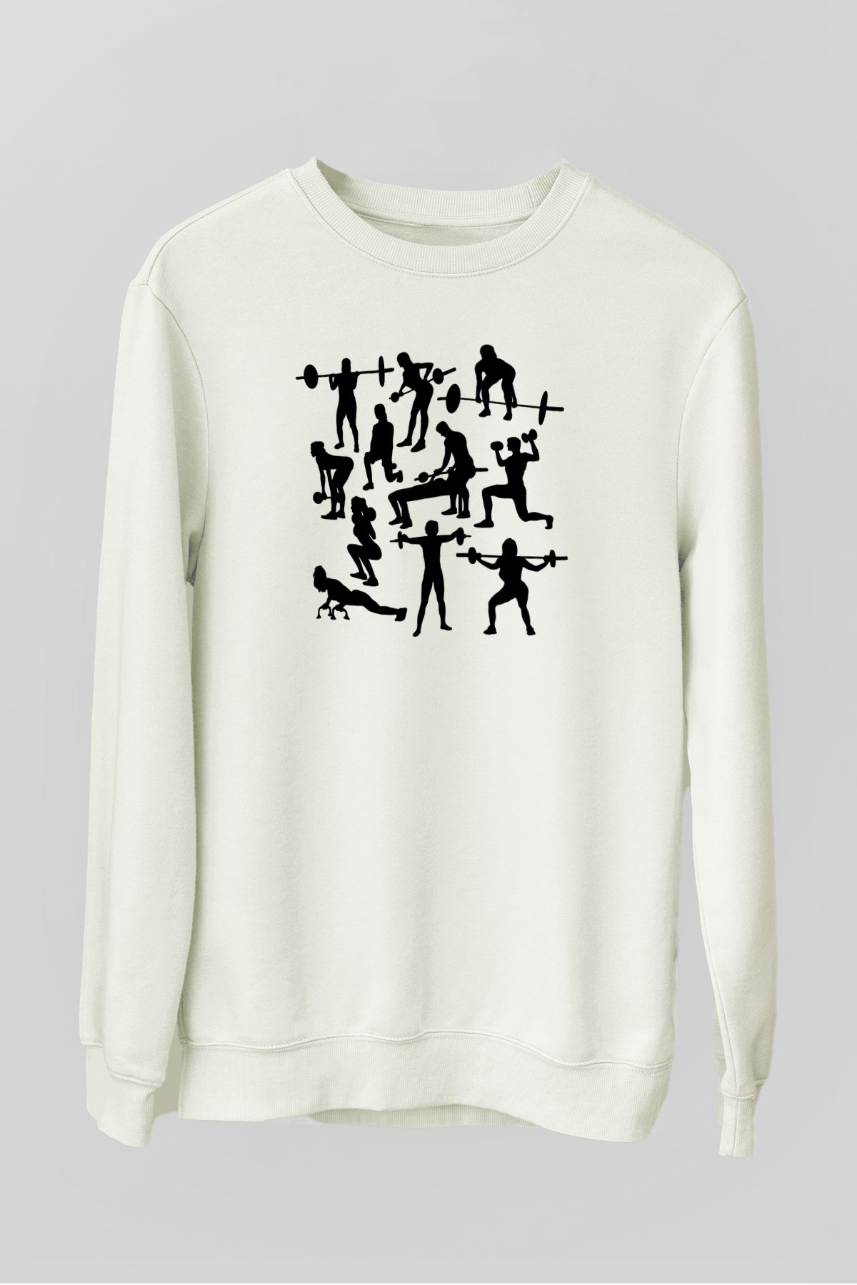 Fitness Beyaz Unisex Sweatshirt
