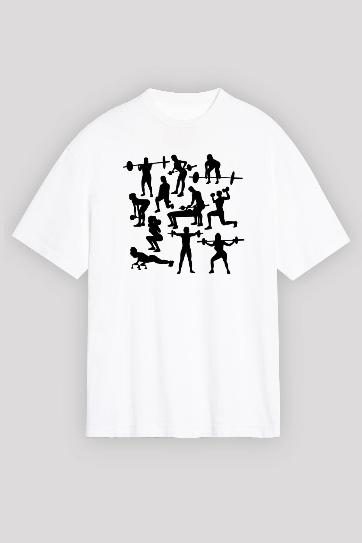 Fitness Beyaz Unisex Tişört T-Shirt - TişörtFabrikası