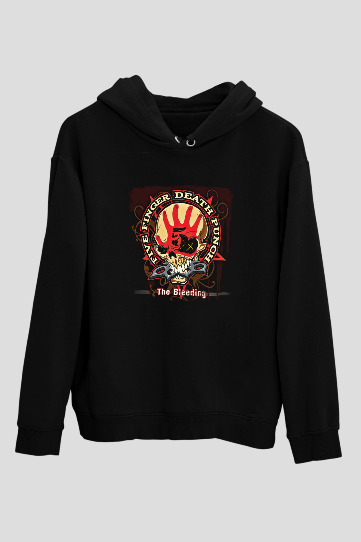 Five Finger Death Punch Baskılı Unisex Siyah Hoodie