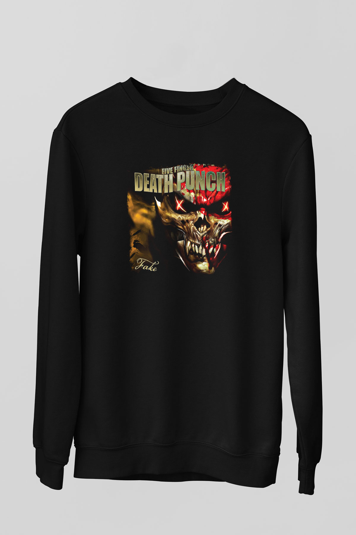 Five Finger Death Punch Baskılı Unisex Siyah Sweatshirt