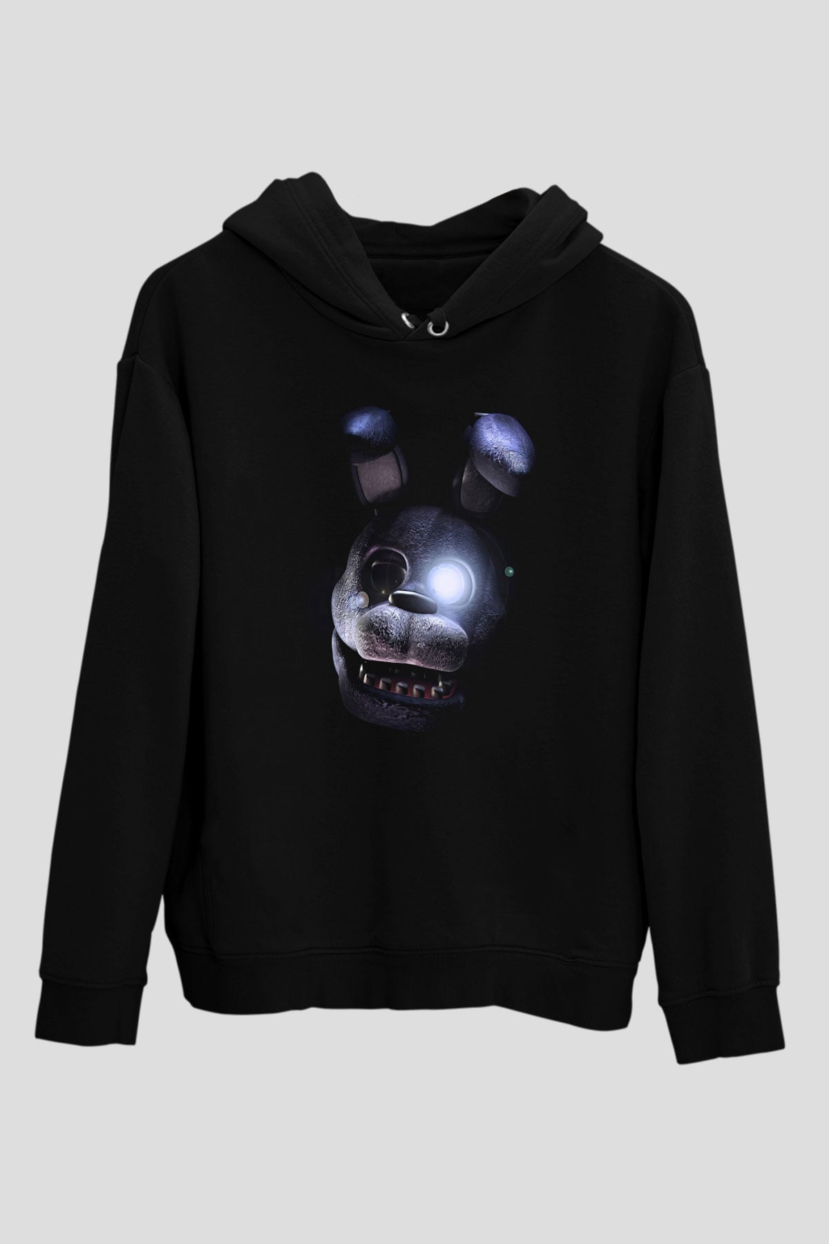 Five Nights At Freddy Baskılı Unisex Siyah Kapüşonlu Sweatshirt