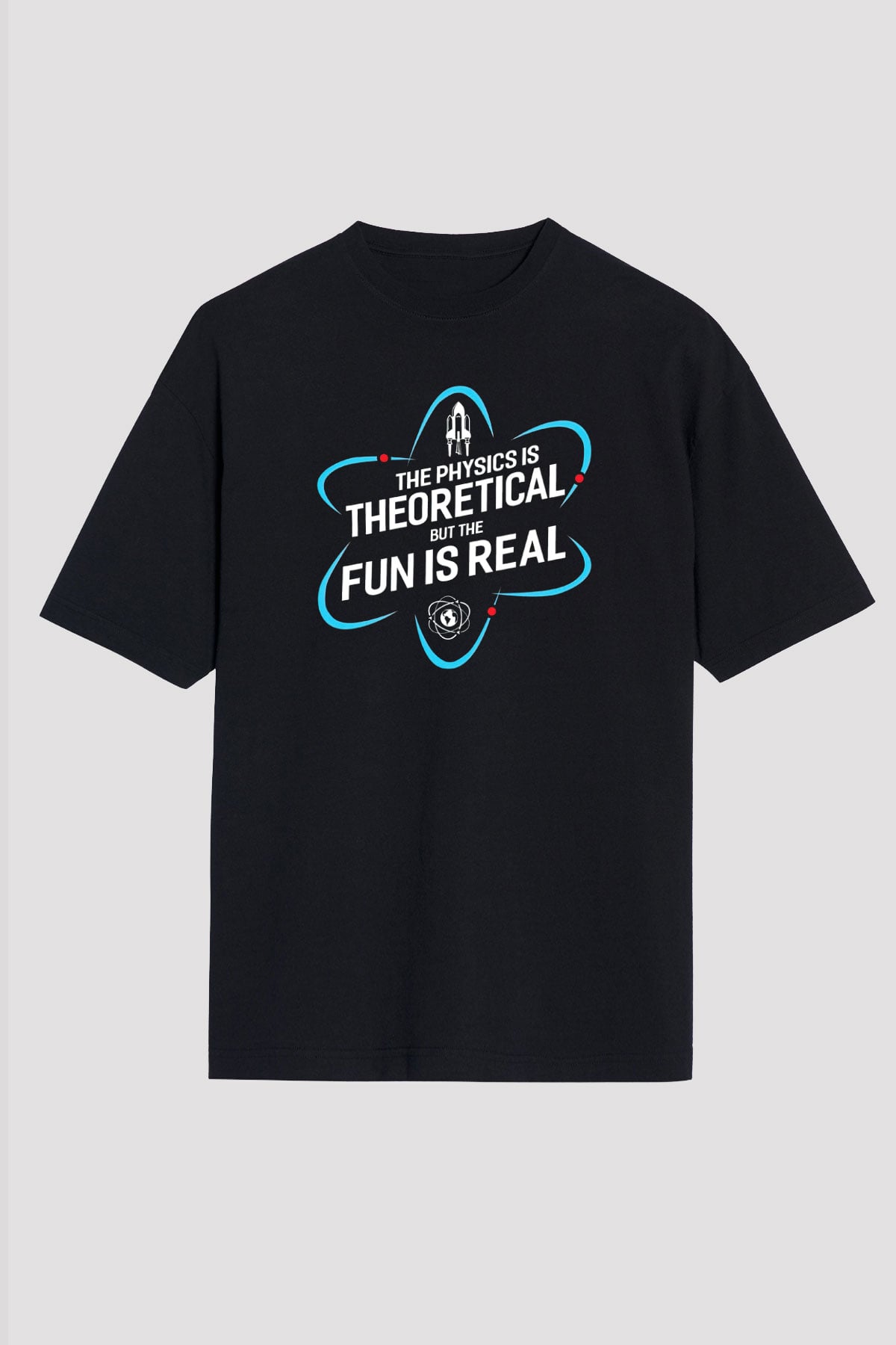 Fizik Teorik Baskılı Unisex Oversize Tişört - Tshirt