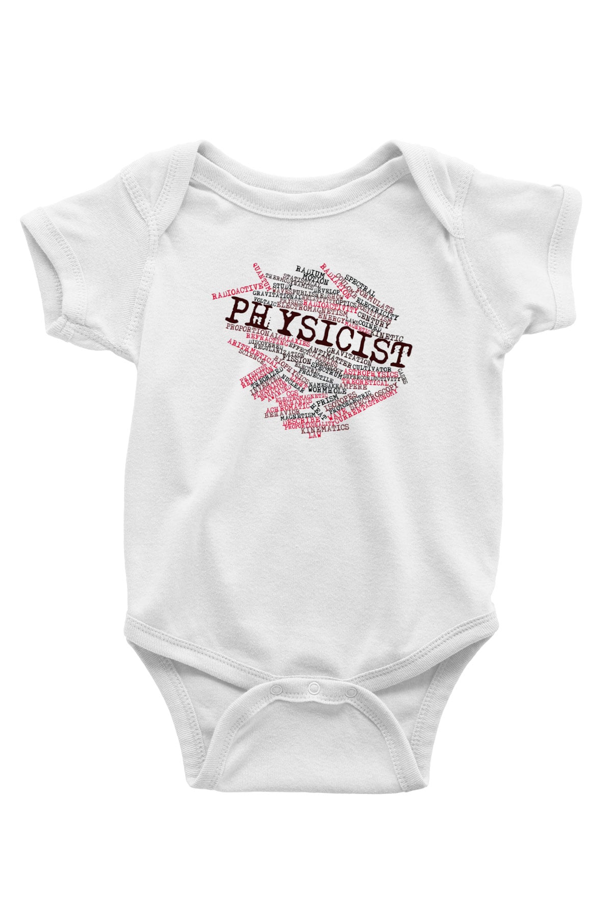 Fizikçi Baskılı Beyaz Unisex Bebek Body - Zıbın