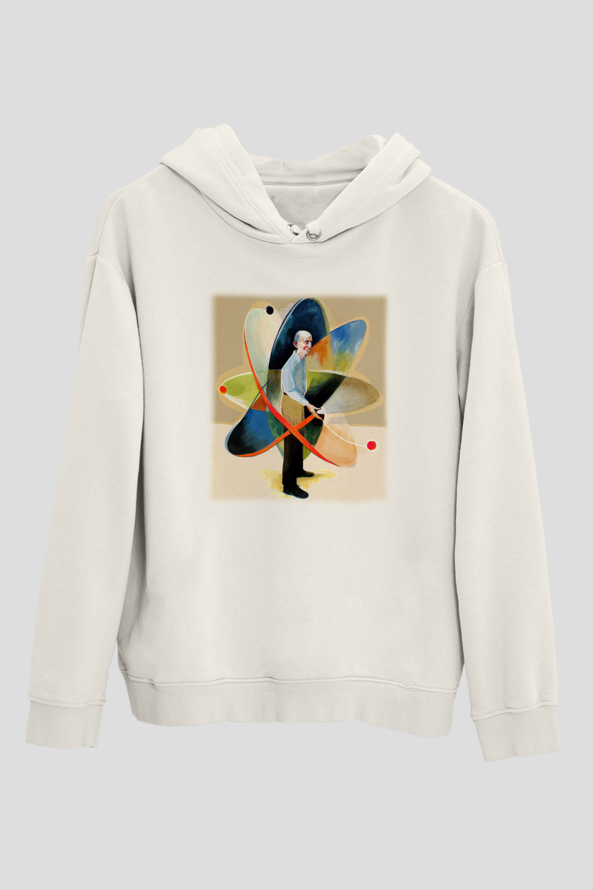 Fizikçi Beyaz Unisex Hoodie