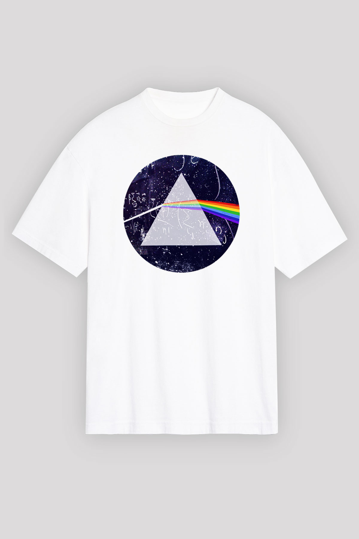 Fizikçi Beyaz Unisex Oversize Tişört T-Shirt