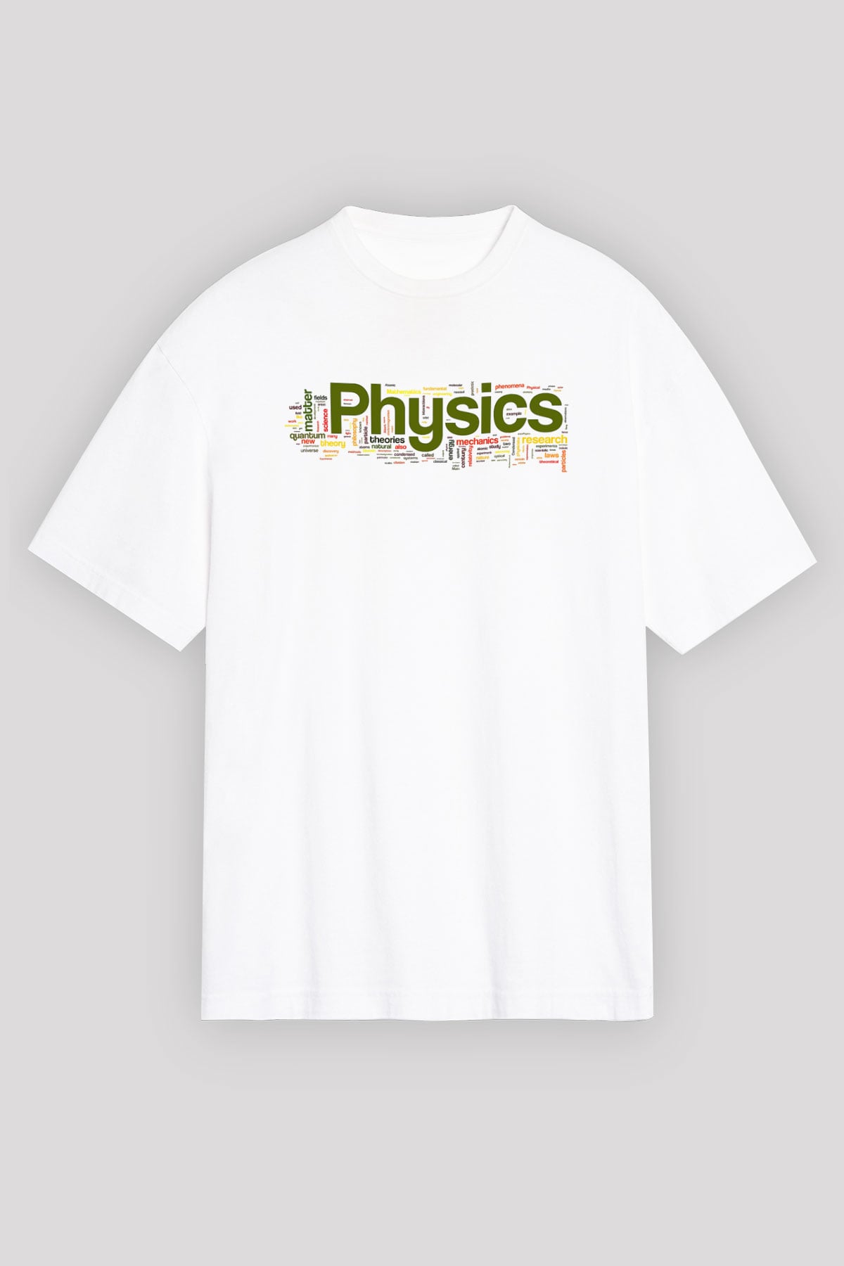 Fizikçi Beyaz Unisex Oversize Tişört T-Shirt